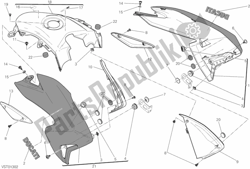 All parts for the 34a - Fairing of the Ducati Hypermotard Hyperstrada Thailand 821 2015